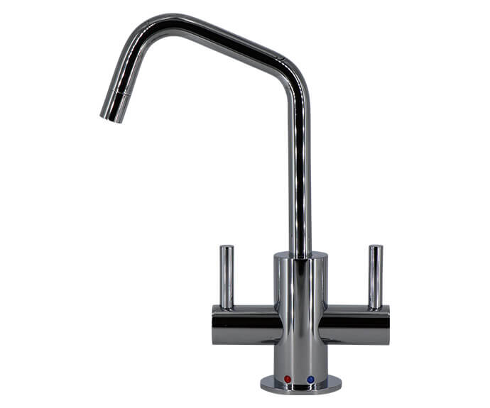 Mountain Plumbing MT1821-NLD Mini Hot & Cold Faucet w Angled Spout With Duet Finish
