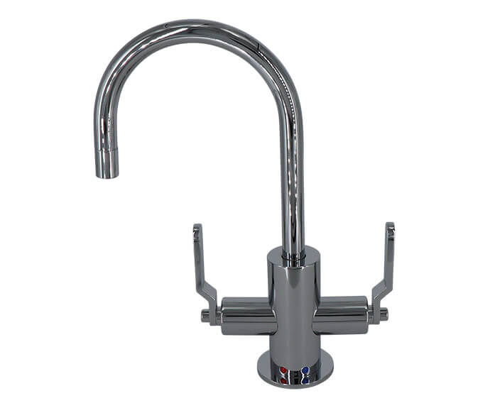 Mountain Plumbing MT1841-NLIH Hot Cold Water Faucet with Contemporary Round Body Industrial Lever Handles - Parent