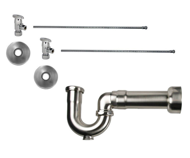 Mountain Plumbing MT3043-NL Lavatory Supply Kit w/Massachusetts P-Trap Angle Deluxe Brass Oval Handle - Parent