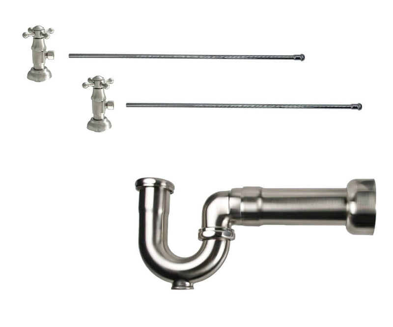 Mountain Plumbing MT3044-NL Lavatory Supply Kit w/Massachusetts P-Trap Angle Deluxe Cross Handle Compression Inlet - Parent