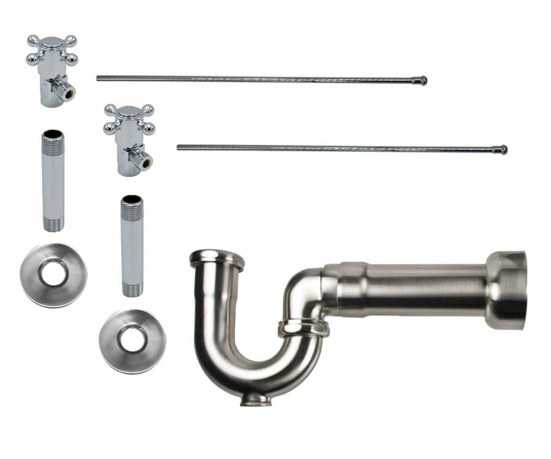 Mountain Plumbing MT3046-NL Lavatory Supply Kit w/Massachusetts P-Trap Angle Cross Handle Female IPS Inlet - Parent