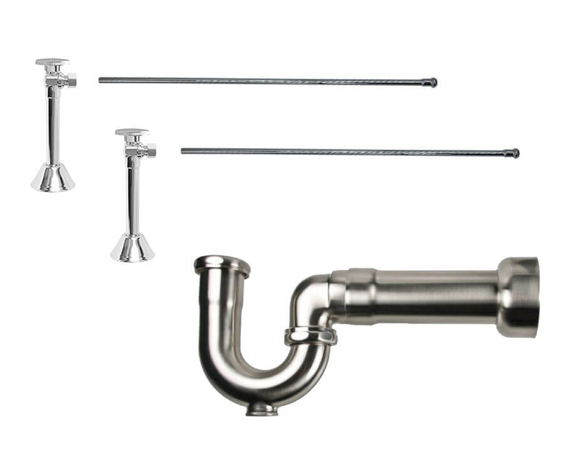 Mountain Plumbing MT316MASS-NL Lavatory Supply Kit w/ Massachusetts P-Trap Angle Sweat Brass Oval Handle Traditional - Parent