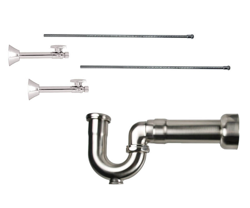 Mountain Plumbing MT317MASS-NL Lavatory Supply Kit w/ Massachusetts P-Trap Straight Sweat Brass Oval Handle Traditional - Parent