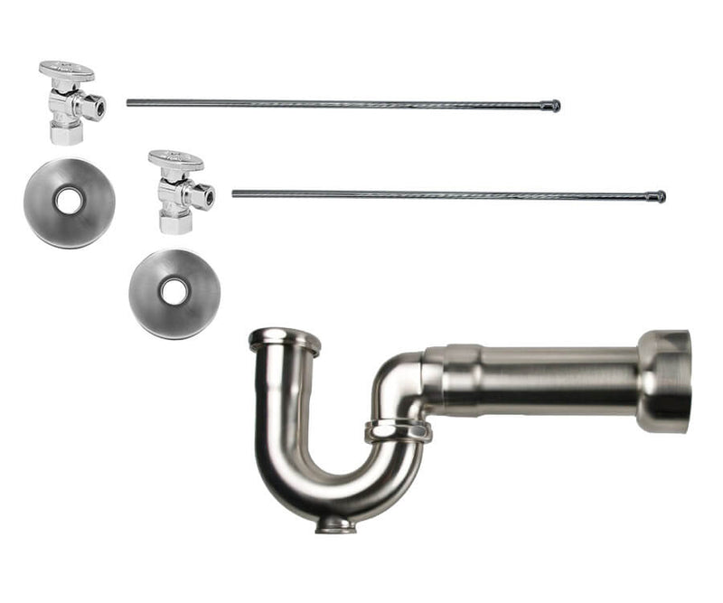 Mountain Plumbing MT403MASS-NL Lavatory Supply Kit w/Massachusetts P-Trap Angle Brass Oval Handle Compression Inlet - Parent