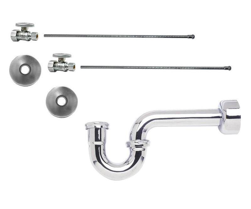 Mountain Plumbing MT4430-NL Lavatory Supply Kit Straight & Angle Sweat w/P-Trap 1/2" Compression (5/8" O.D. ) Inlet - Parent