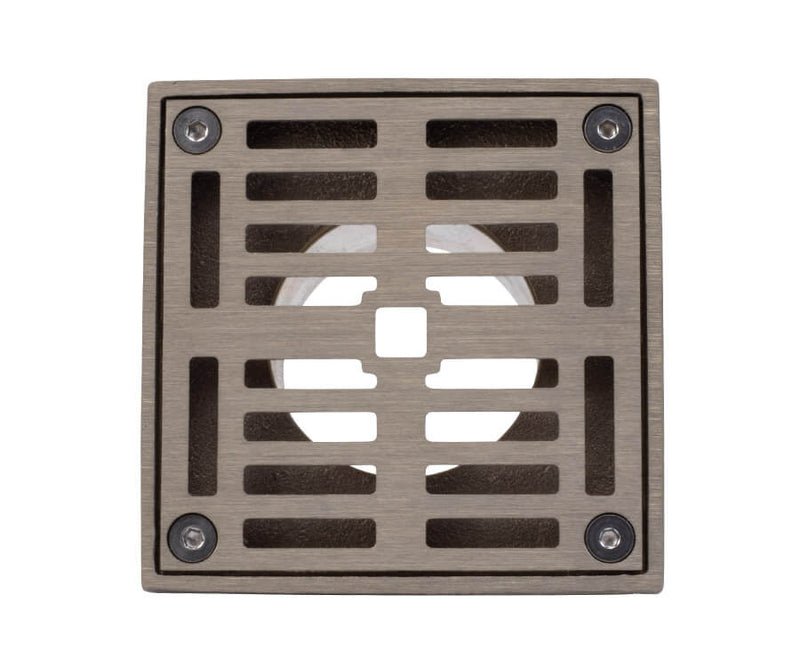 Mountain Plumbing MT506-GRID 4" Square Solid Nickel Bronze Plated Grid Shower Drain - Parent