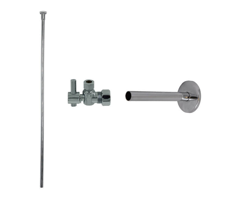 Mountain Plumbing MT582BL-NL Toilet Supply Kit - Mini Lever Handle with 1/4 Turn Ball Valve - Angle, Cover Tube, Flat Head Riser - Parent