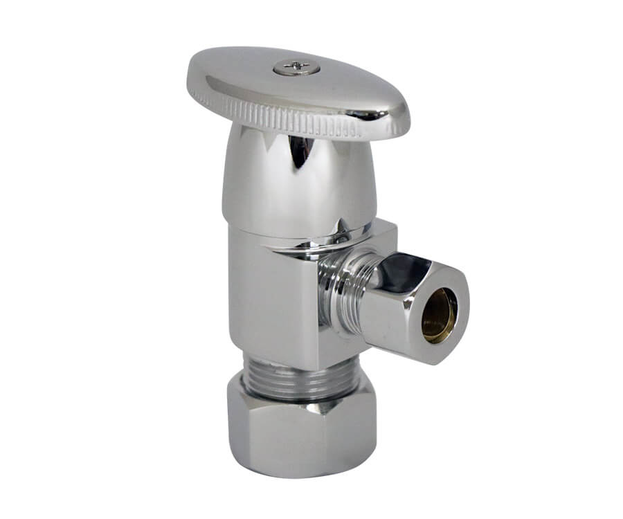 Mountain Plumbing MT6003-NL Deluxe Brass Oval Handle Angle Valve 1/2" Compression Inlet - Parent