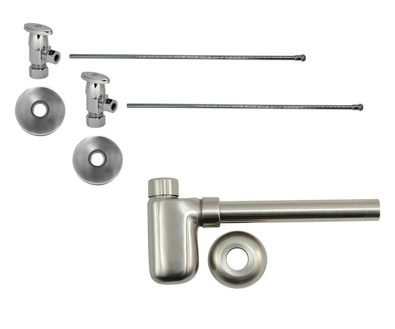 Mountain Plumbing MT9000-NL Lavatory Supply Kit w/ Decorative Trap Angle Deluxe Brass Oval Handle - Parent