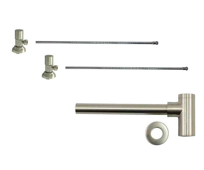 Mountain Plumbing MT9002-NL Lavatory Supply Kit w/Decorative Trap & Clean-Out Plug Angle Contemporary Round Handle Inlet - Parent