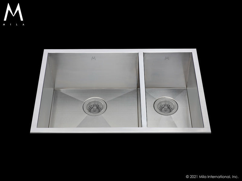 Mila MTD-502SB Atelier Double Bowl Flush Mount/Tri Mount