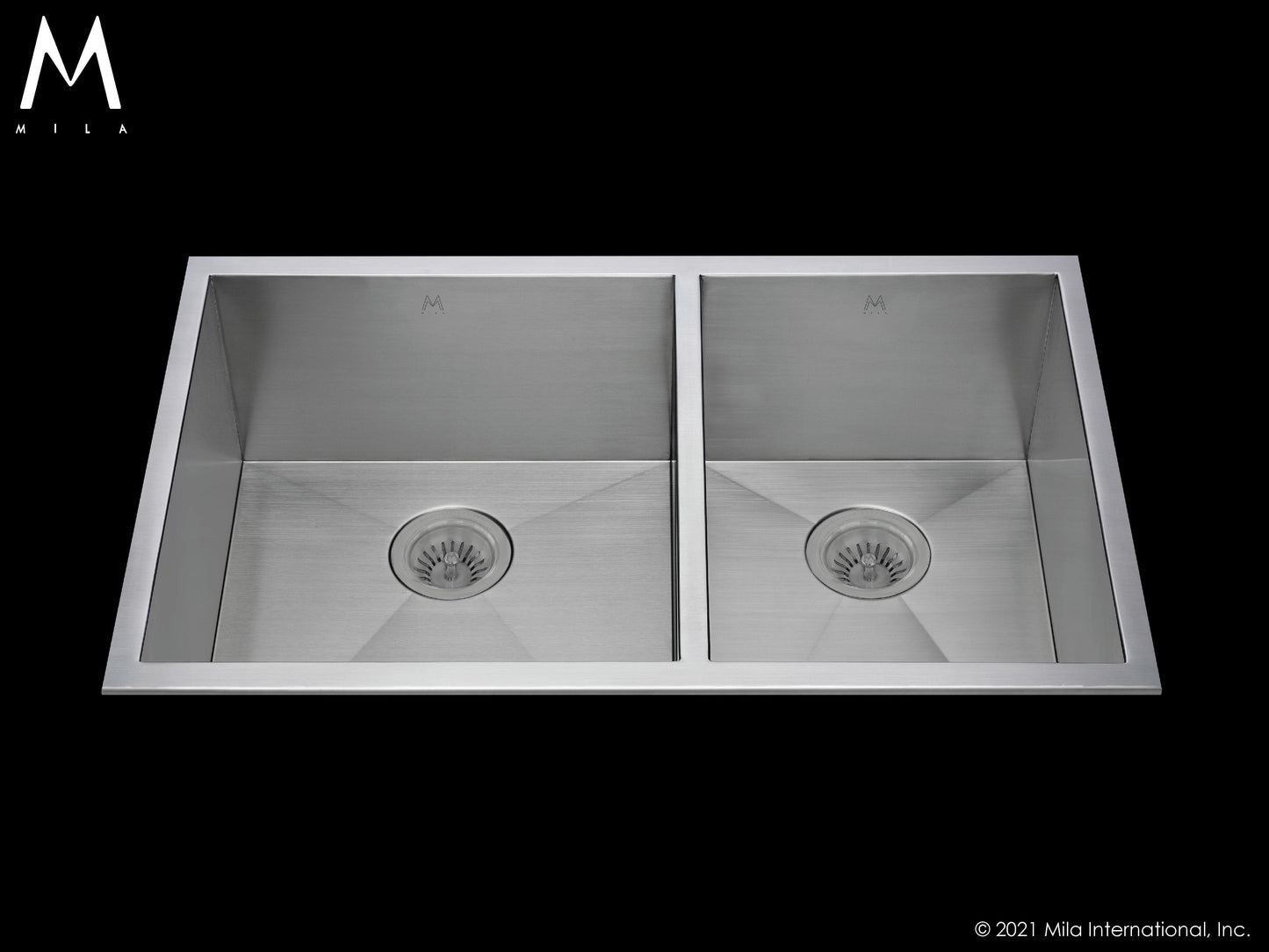Mila MTD-652SB Atelier Double Bowl Flush Mount/Tri Mount