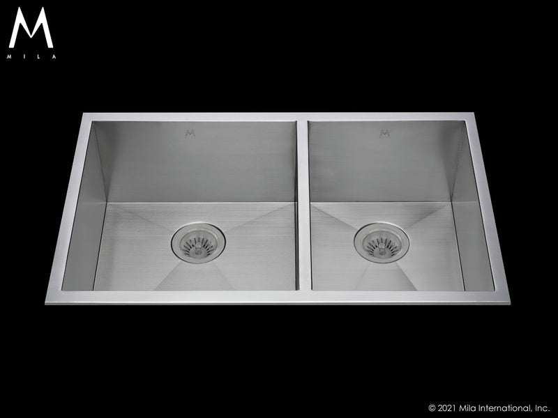 Mila MTD-652SB Atelier Double Bowl Flush Mount/Tri Mount