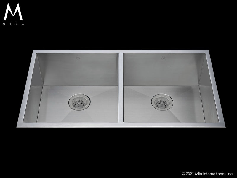 Mila MTD-654SB Atelier Double Bowl Flush Mount/Tri Mount