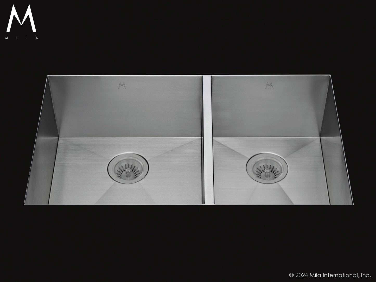 Mila MUD-503SB Flatiron Double Bowl Sink