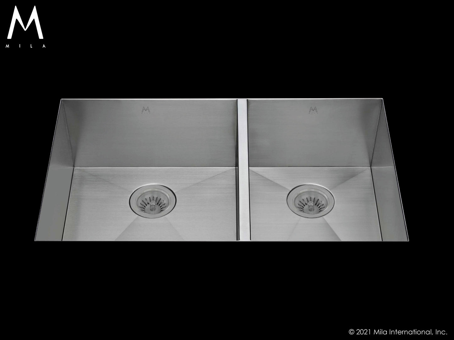 Mila MUD-653SB Flatiron Double Bowl Sink
