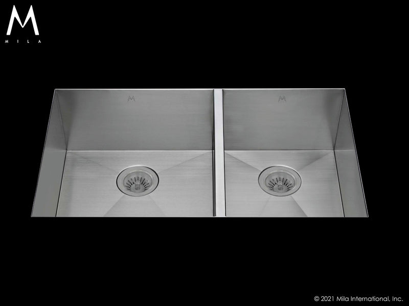 Mila MUD-653SB Flatiron Double Bowl Sink