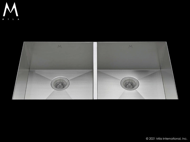 Mila MUD-654SB Flatiron Double Bowl Sink