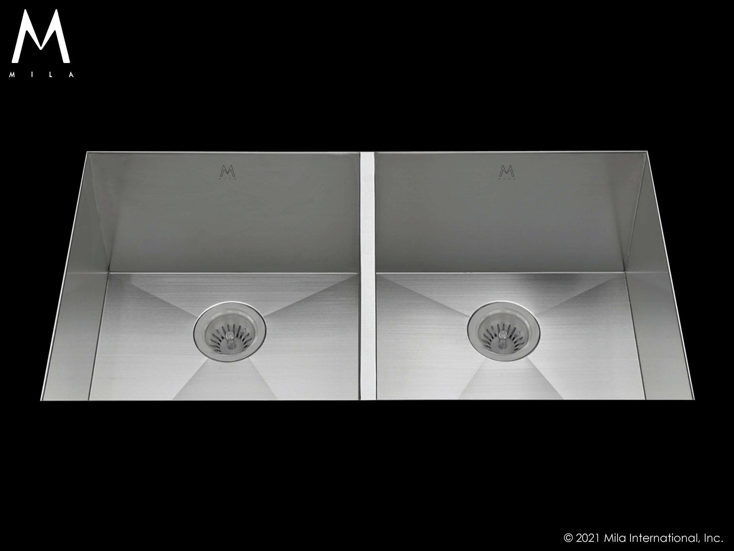 Mila MUD-804SB Flatiron Double Bowl Sink
