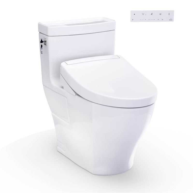Toto MW6263446CEFG#01 Washlet+ Aimes One-Piece Elongated 1.28 GPF Toilet and Washlet S5 Bidet Seat