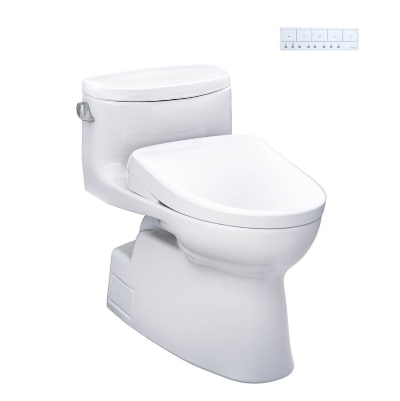 Toto MW6444726CEFG#01 Washlet Carolina Ii One-Piece Elongated 1.28 GPF Toilet and Washlet S7 Contemporary Bidet Seat