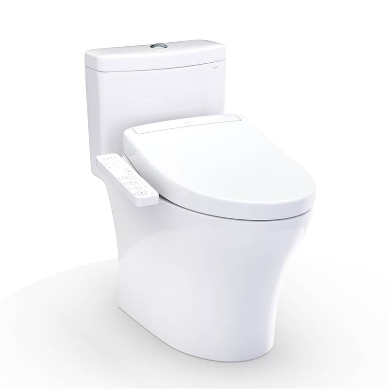 Toto MW6463346CEMFGN#01 Washlet Aquia Iv One-Piece Elongated Dual Flush 1.28 and 0.9 GPF Toilet and Washlet S2 Bidet Seat