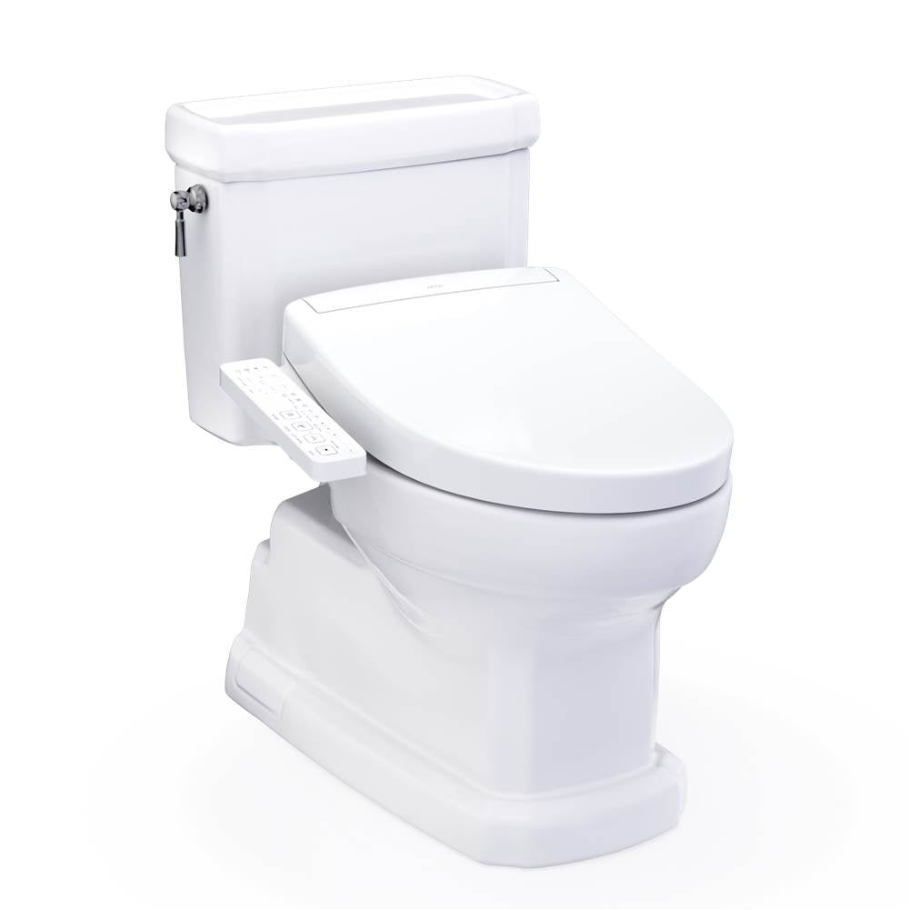 Toto MW9743346CEFG#01 Washlet Eco Guinevere Elongated 1.28 GPF Universal Height Toilet With S2 Bidet Seat