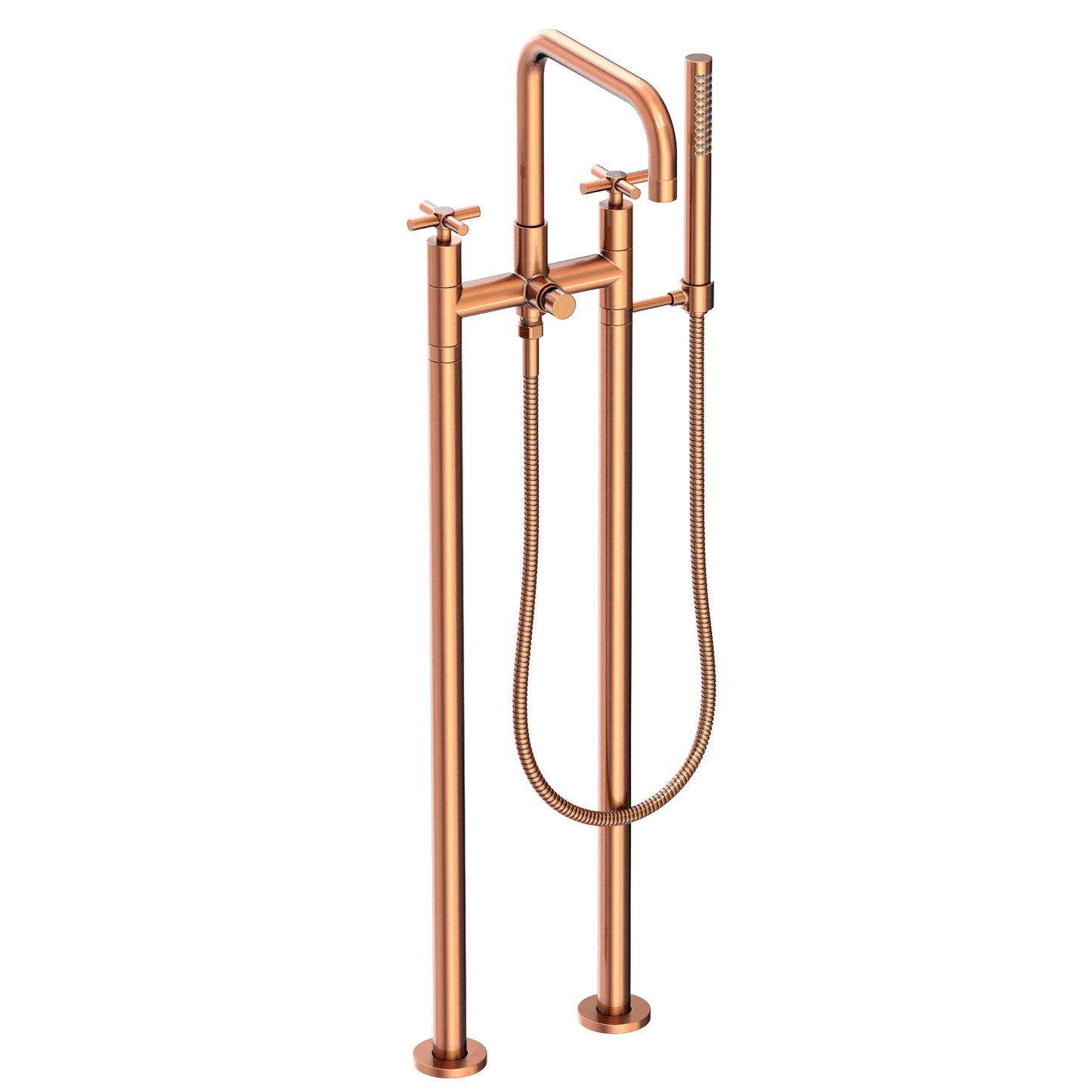 Newport Brass 1400-4262 East Square Exposed Tub & Hand Shower Set W/Risers