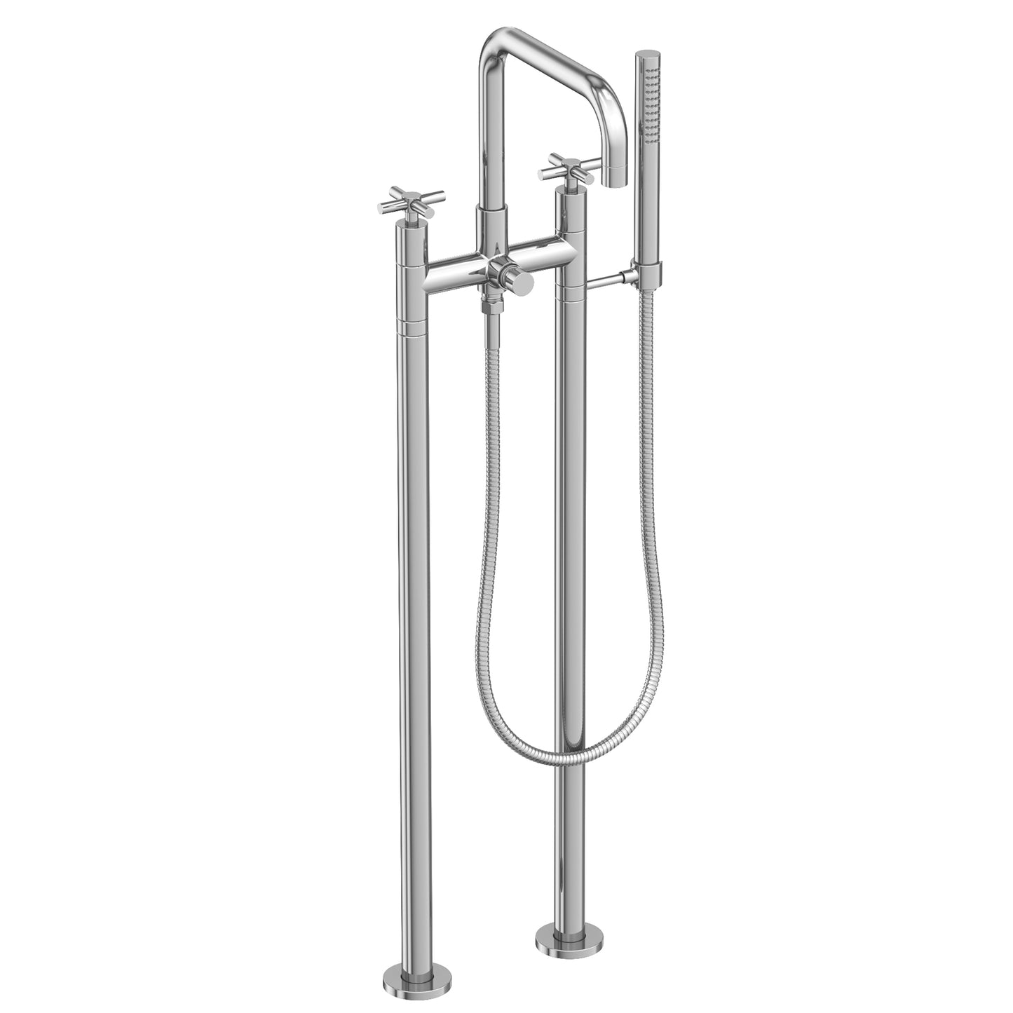 Newport Brass 1400-4262 East Square Exposed Tub & Hand Shower Set W/Risers
