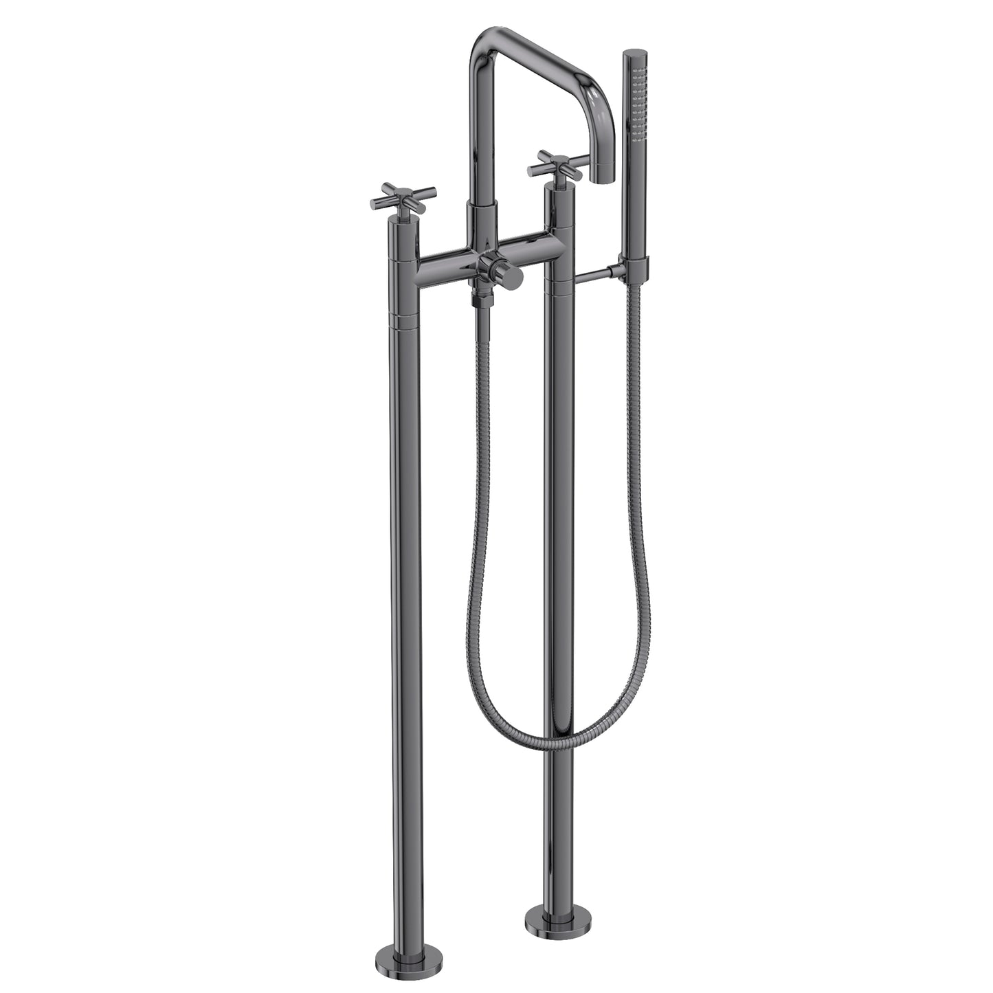 Newport Brass 1400-4262 East Square Exposed Tub & Hand Shower Set W/Risers