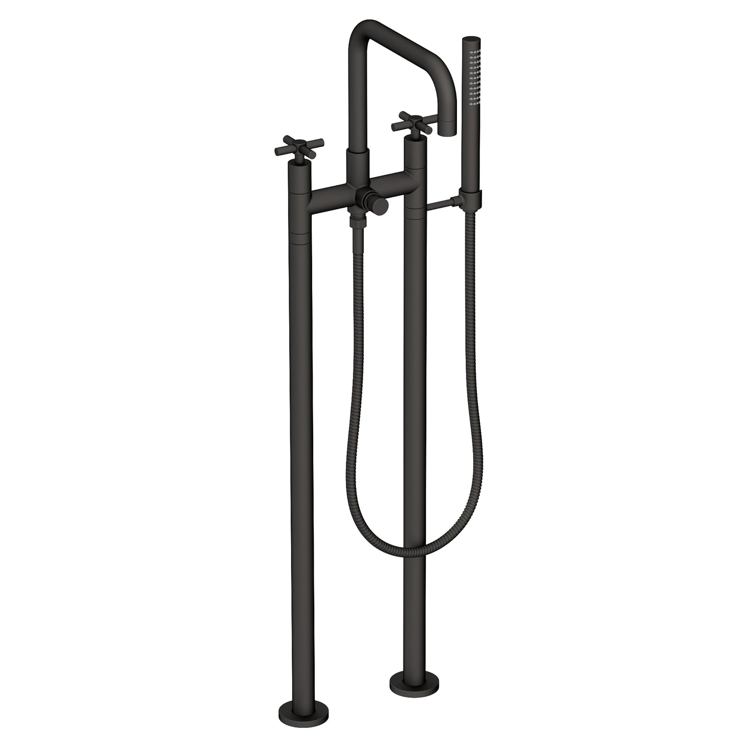Newport Brass 1400-4262 East Square Exposed Tub & Hand Shower Set W/Risers