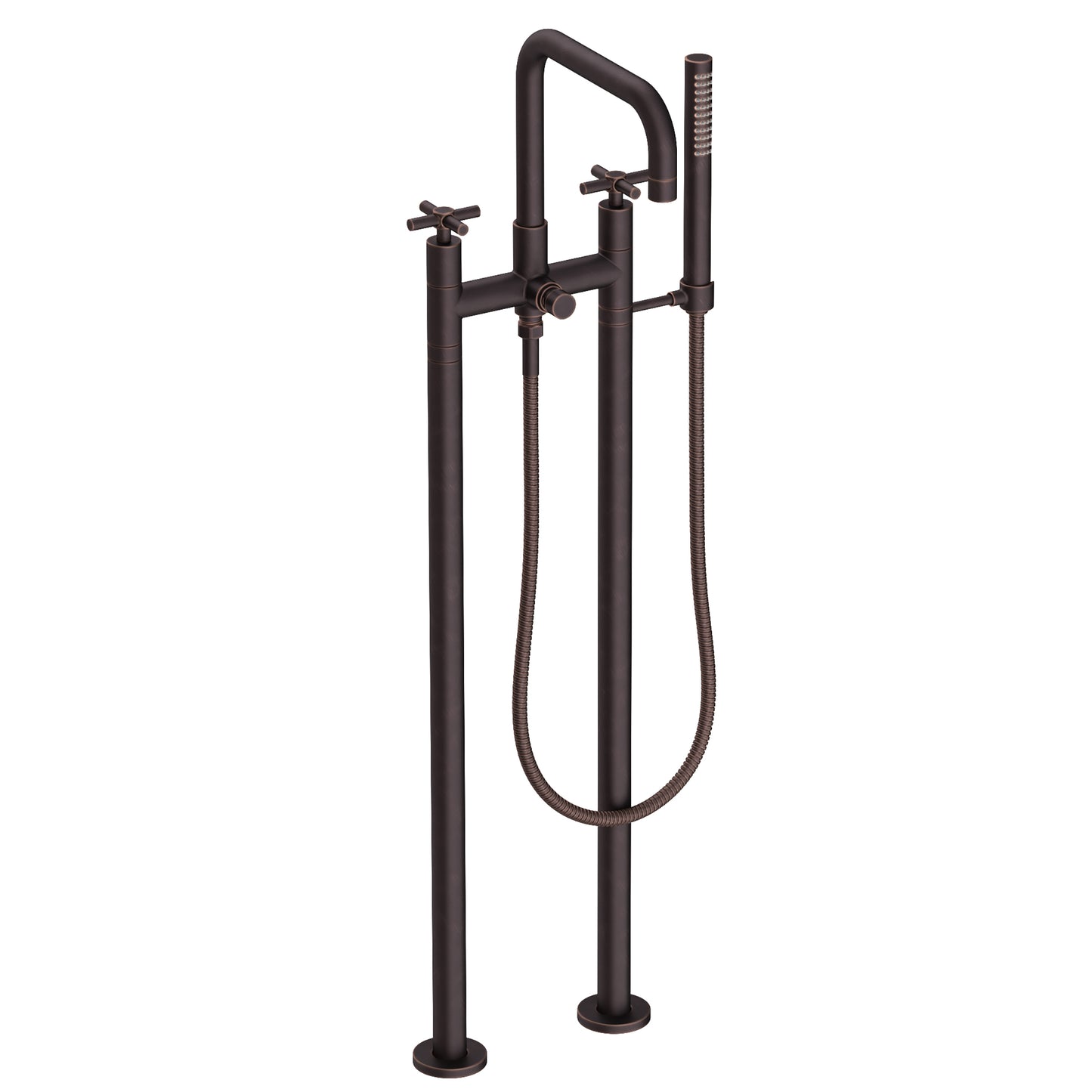 Newport Brass 1400-4262 East Square Exposed Tub & Hand Shower Set W/Risers