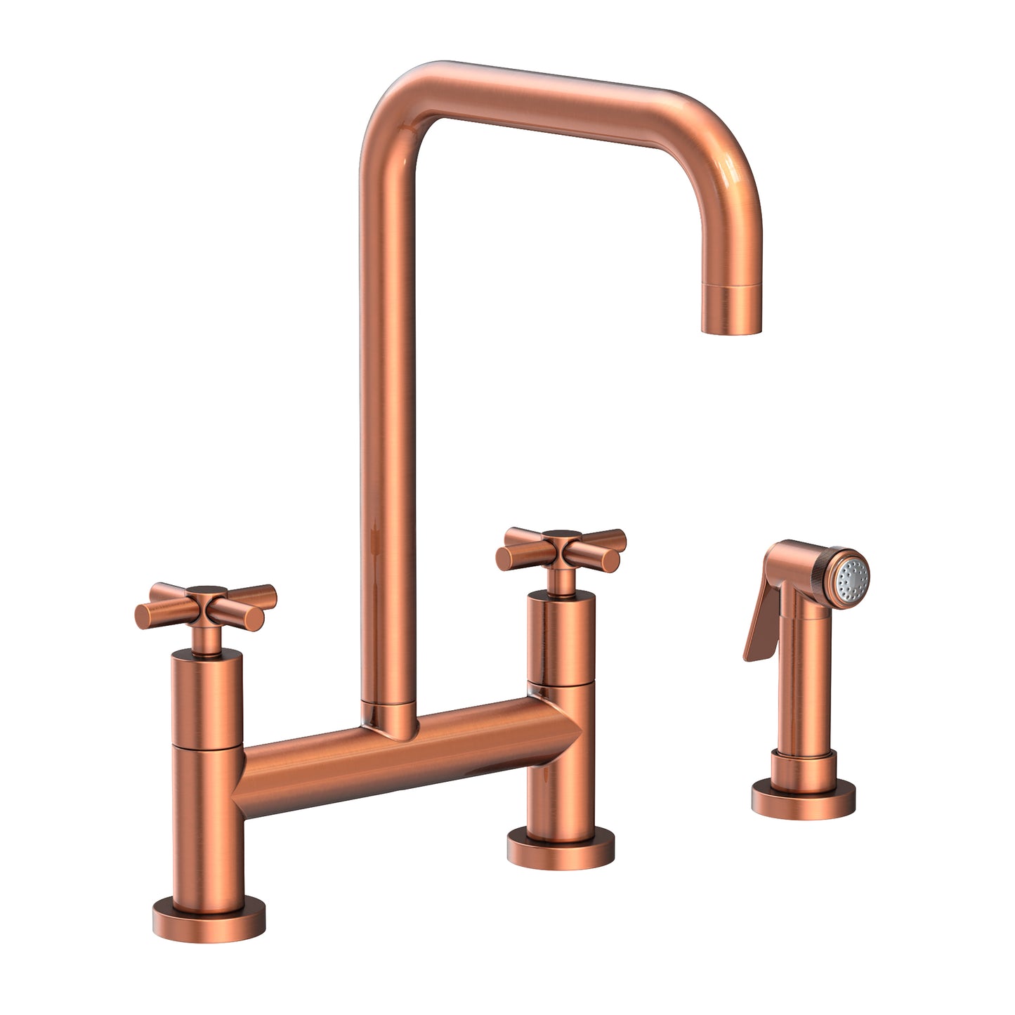 Newport Brass 1400-5412 East Square Kitchen Bridge Faucet with Side Spray