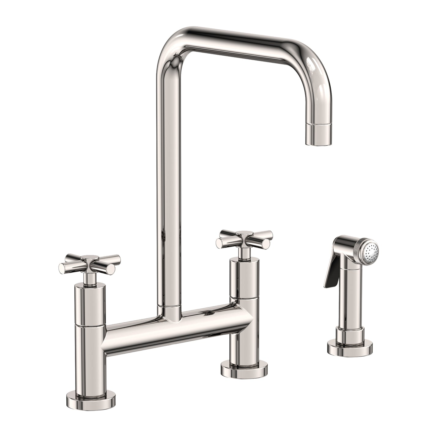 Newport Brass 1400-5412 East Square Kitchen Bridge Faucet with Side Spray