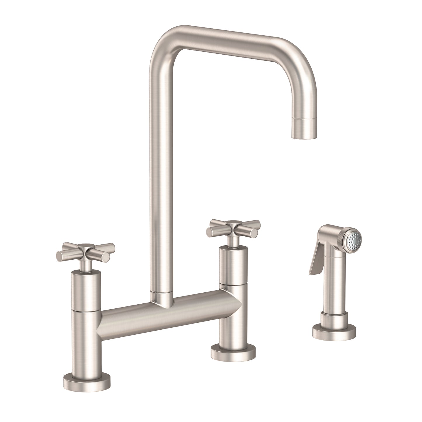 Newport Brass 1400-5412 East Square Kitchen Bridge Faucet with Side Spray