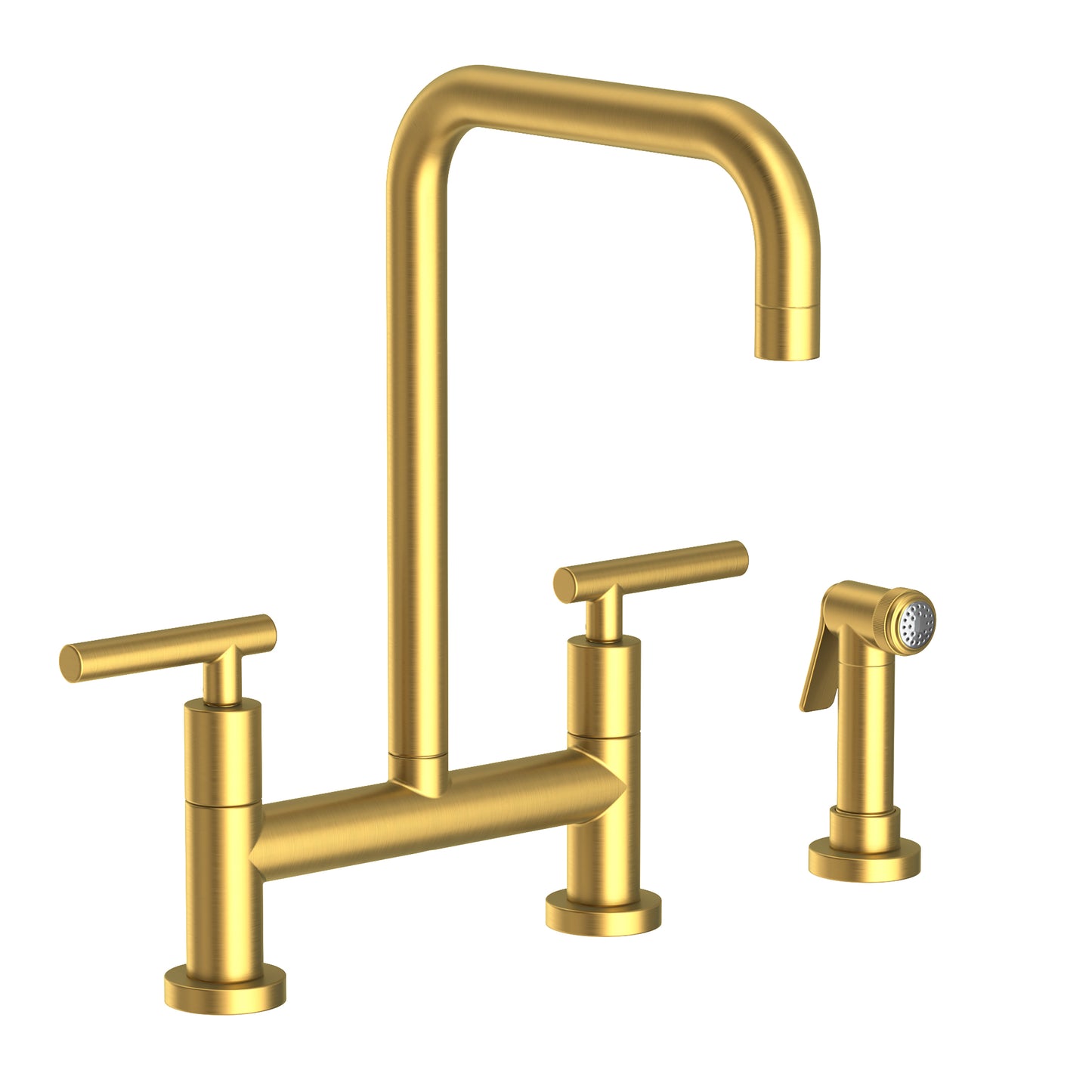 Newport Brass 1400-5413 East Square Kitchen Bridge Faucet With Side Spray