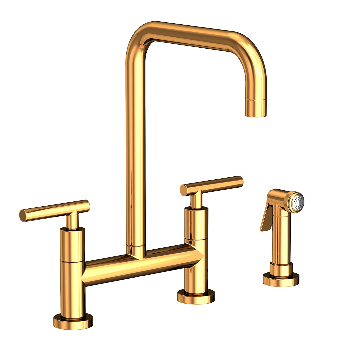 Newport Brass 1400-5413 East Square Kitchen Bridge Faucet With Side Spray