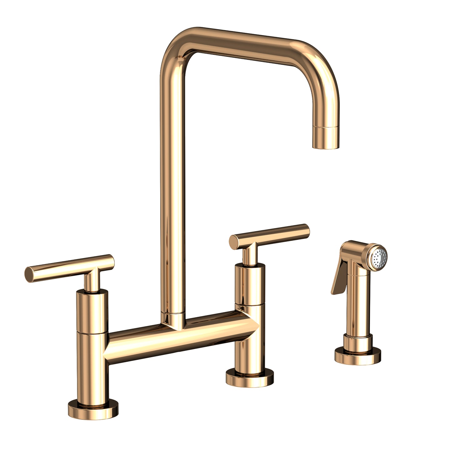 Newport Brass 1400-5413 East Square Kitchen Bridge Faucet With Side Spray