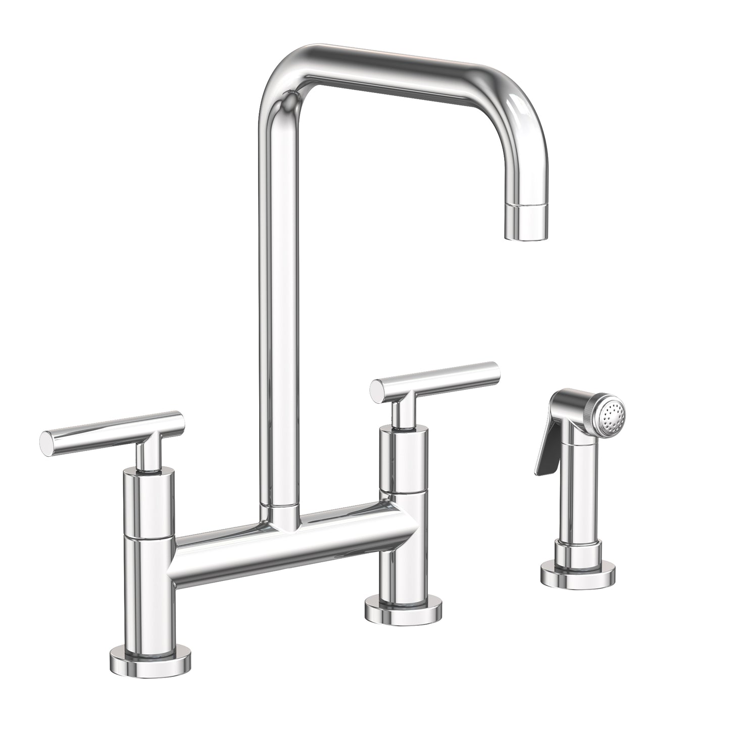 Newport Brass 1400-5413 East Square Kitchen Bridge Faucet With Side Spray