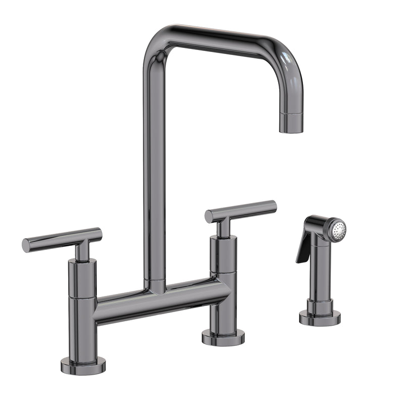 Newport Brass 1400-5413 East Square Kitchen Bridge Faucet with Side Spray