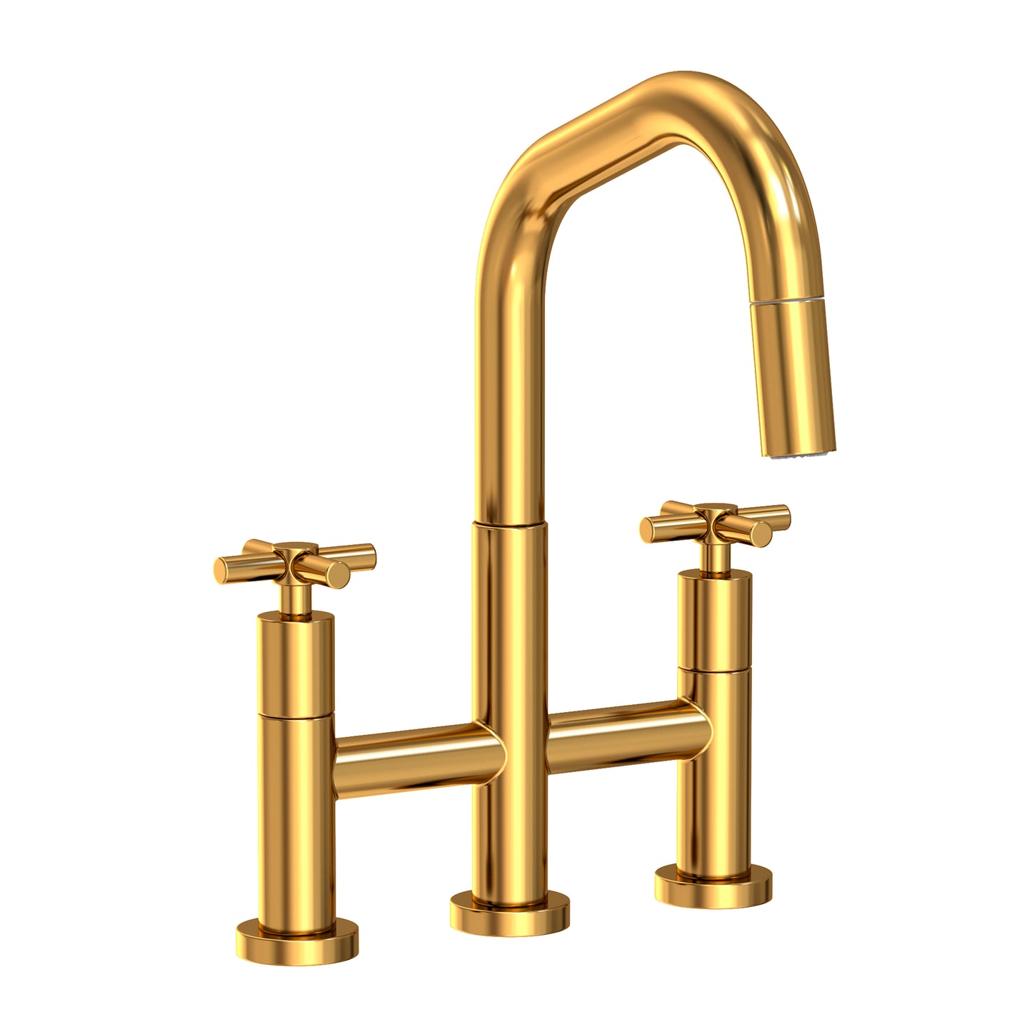 Newport Brass 1400-5462 East Square Kitchen Bridge Pull-Down Faucet
