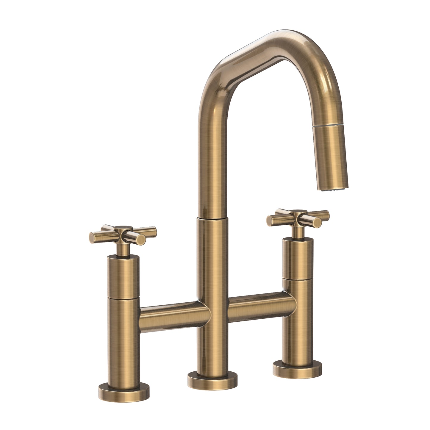 Newport Brass 1400-5462 East Square Kitchen Bridge Pull-Down Faucet