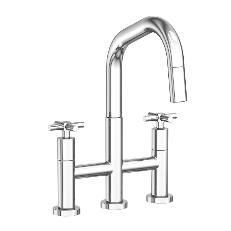 Newport Brass 1400-5462 East Square Kitchen Bridge Pull-Down Faucet