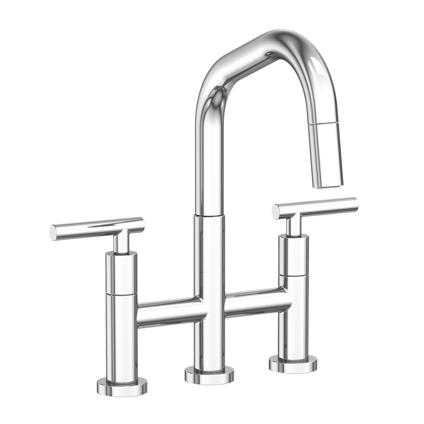 Newport Brass 1400-5463 East Square Kitchen Bridge Pull-Down Faucet