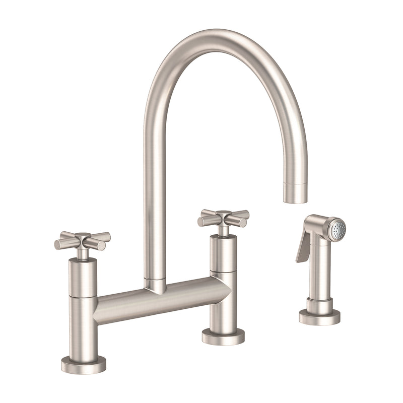 Newport Brass 1500-5412 East Linear Kitchen Bridge Faucet with Side Spray