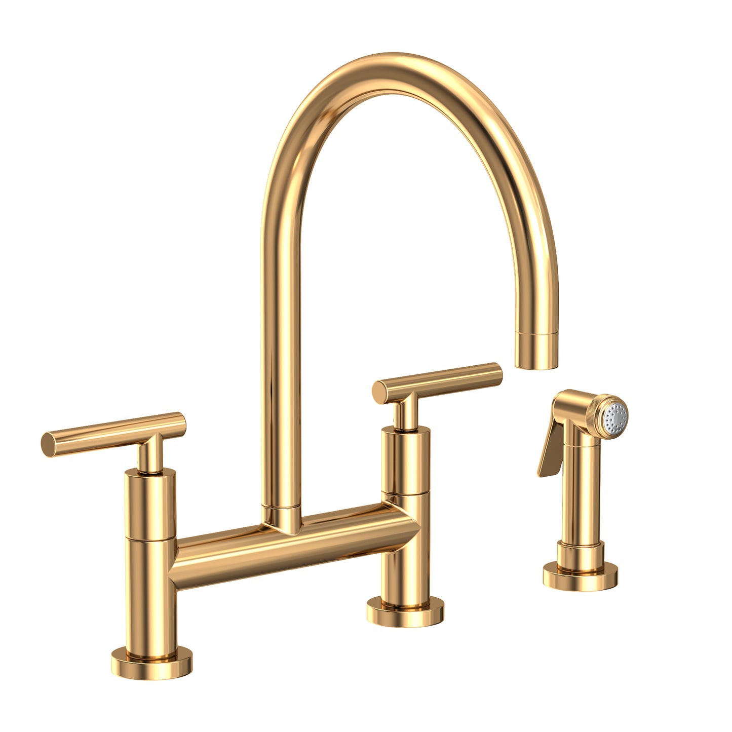 Newport Brass 1500-5413 East Linear Kitchen Bridge Faucet with Side Spray