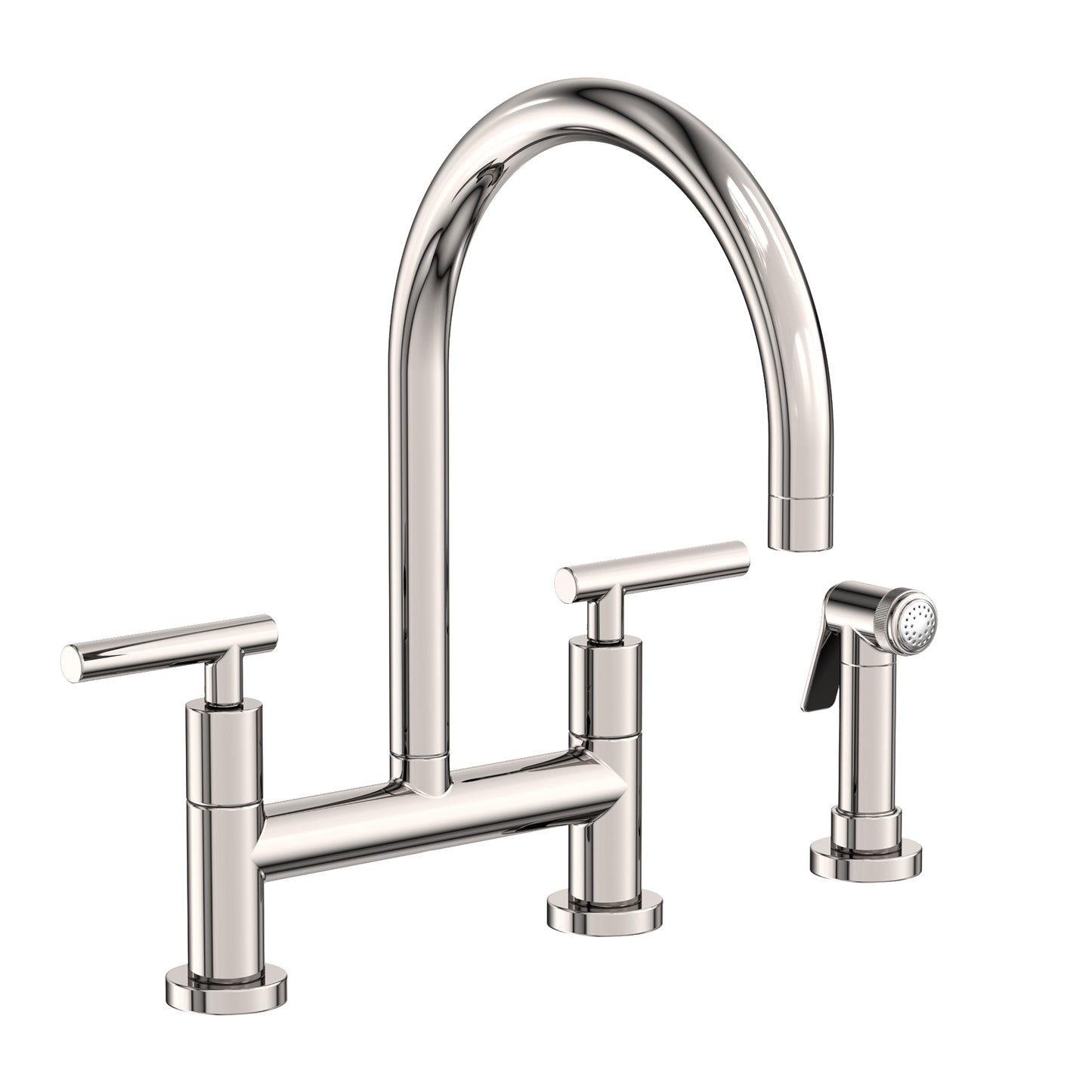 Newport Brass 1500-5413 East Linear Kitchen Bridge Faucet with Side Spray