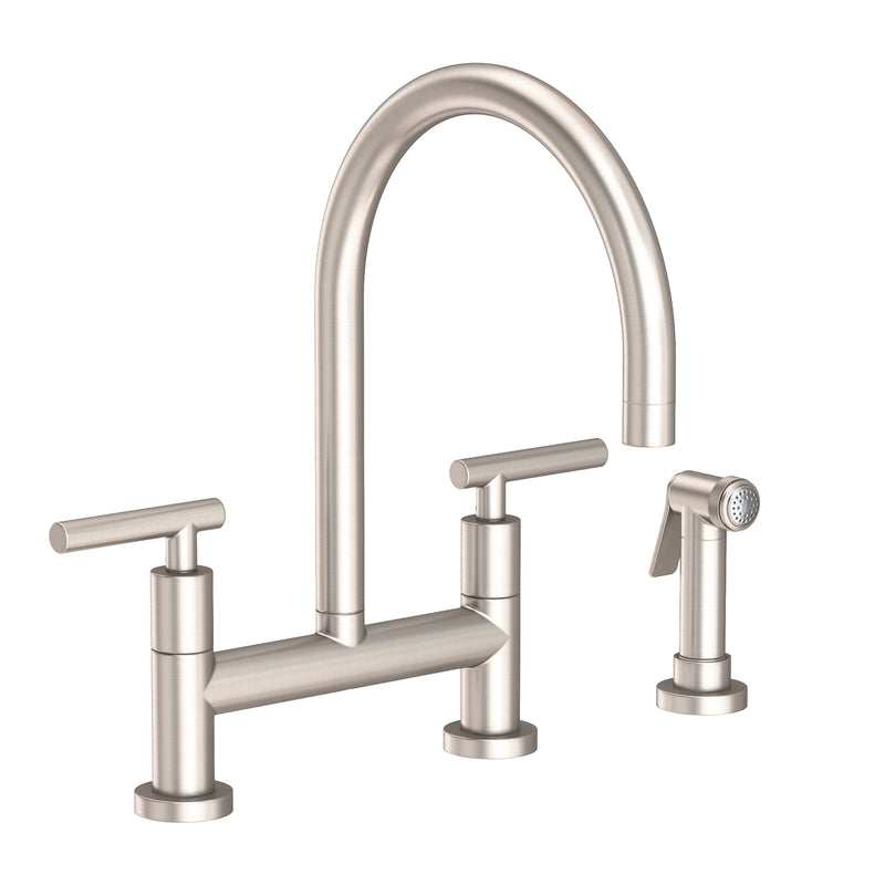 Newport Brass 1500-5413 East Linear Kitchen Bridge Faucet with Side Spray