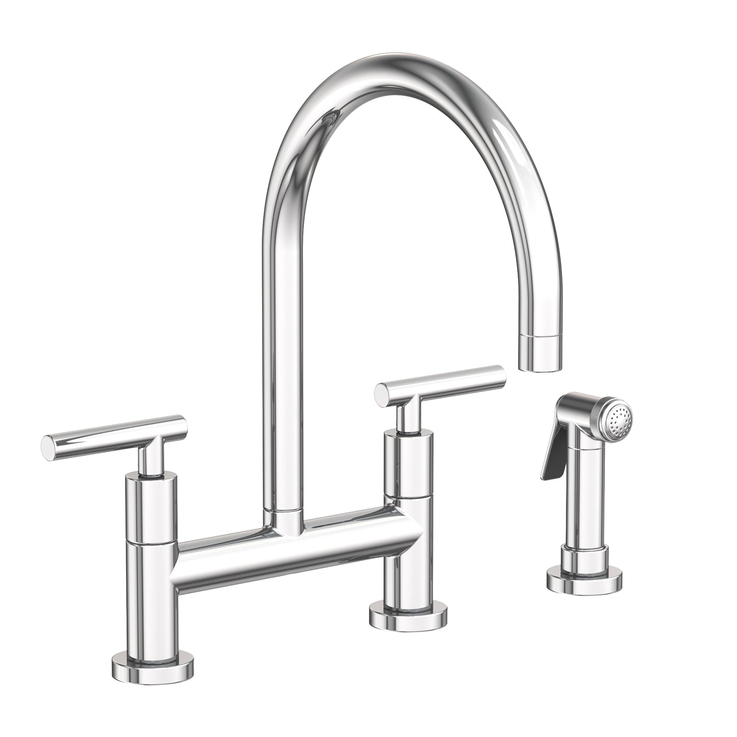 Newport Brass 1500-5413 East Linear Kitchen Bridge Faucet with Side Spray