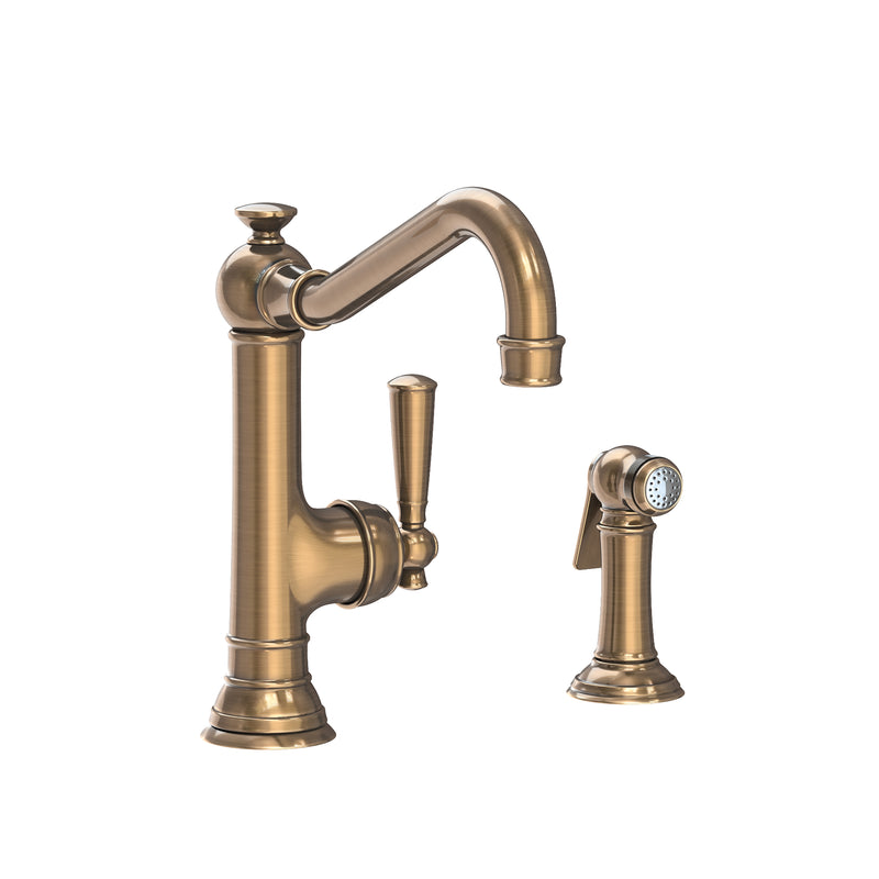 Newport Brass 2470-5313 Jacobean Single Handle Kitchen Faucet with Side Spray